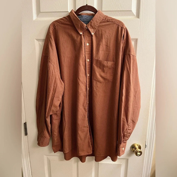 SADDLEBRED~MEN’S SHIRT~CORAL/BROWN~3X TALL - Picture 1 of 7
